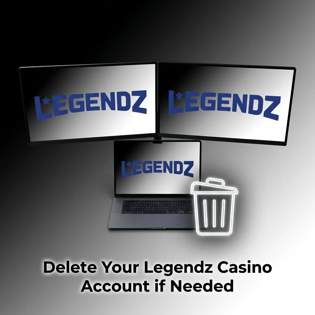 Steps to delete your Legendz Casino account including navigating settings, withdrawing balance, and confirming closure request