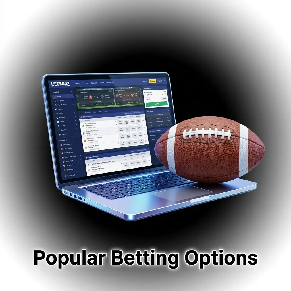 Legendz Casino popular betting options including pre-match, live, and multi-event formats across sports and eSports