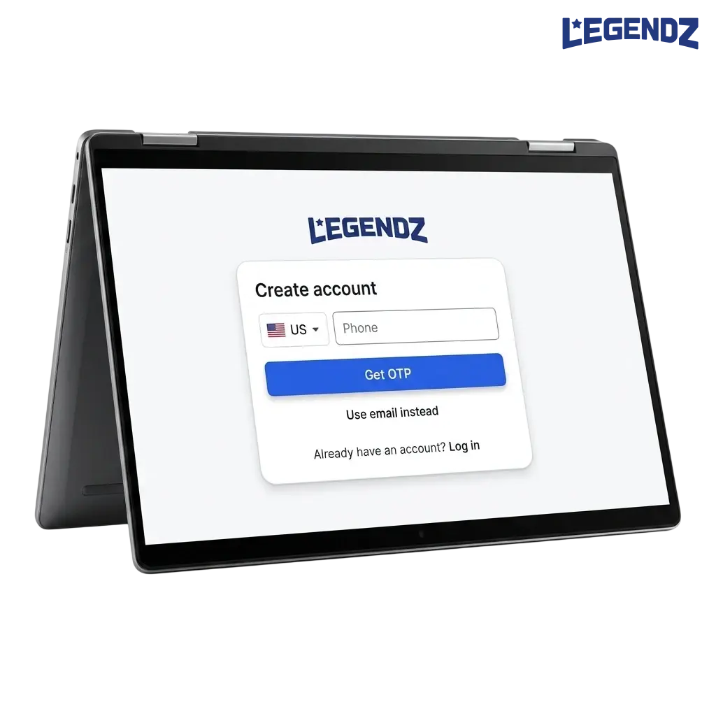 Legendz Casino registration, login, and verification process for US players with welcome bonus and mobile access