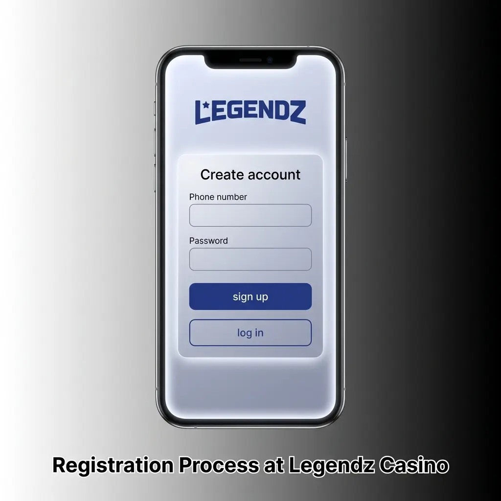Legendz Casino registration process steps showing sign-up form, email verification, and crypto deposit for 100% welcome bonus